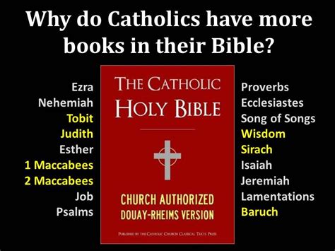 why do catholics have more books in the bible and does it reflect a deeper theological understanding?